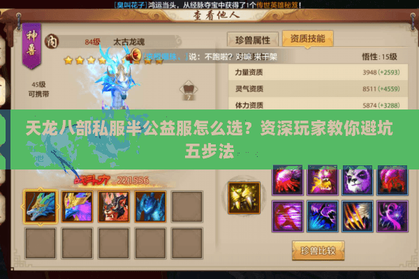天龙八部私服半公益服怎么选？资深玩家教你避坑五步法
