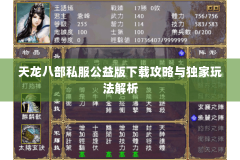 天龙八部私服公益版下载攻略与独家玩法解析