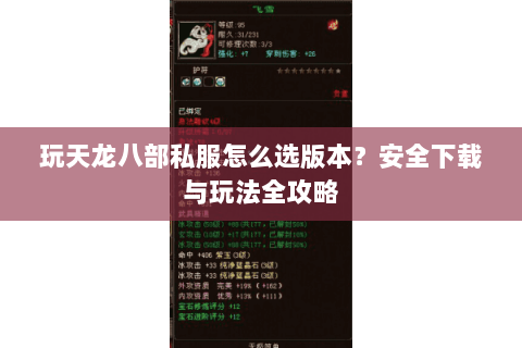 玩天龙八部私服怎么选版本？安全下载与玩法全攻略