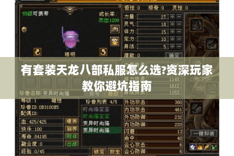 有套装天龙八部私服怎么选?资深玩家教你避坑指南