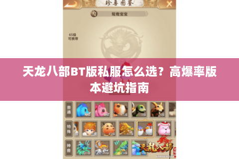 天龙八部BT版私服怎么选？高爆率版本避坑指南