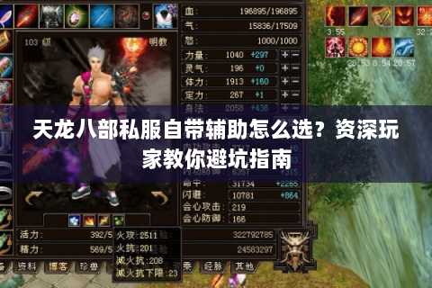 天龙八部私服自带辅助怎么选？资深玩家教你避坑指南