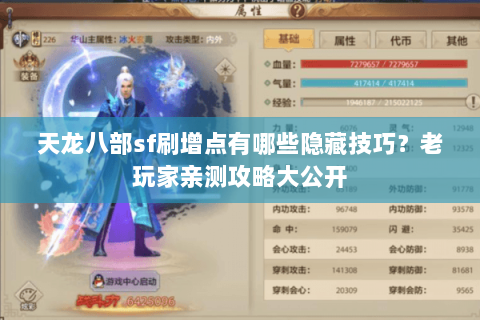 天龙八部sf刷增点有哪些隐藏技巧？老玩家亲测攻略大公开