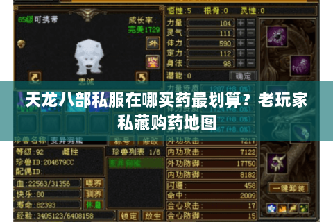 天龙八部私服在哪买药最划算？老玩家私藏购药地图