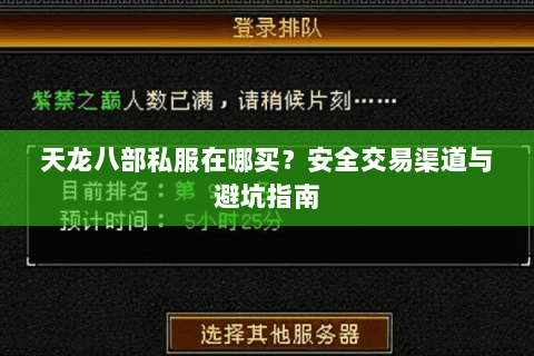 天龙八部私服在哪买？安全交易渠道与避坑指南