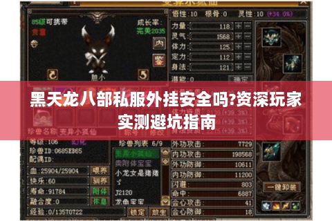 黑天龙八部私服外挂安全吗？资深玩家实测避坑指南