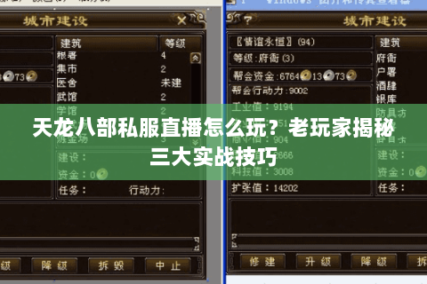 天龙八部私服直播怎么玩？老玩家揭秘三大实战技巧