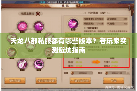 天龙八部私服都有哪些版本？老玩家实测避坑指南
