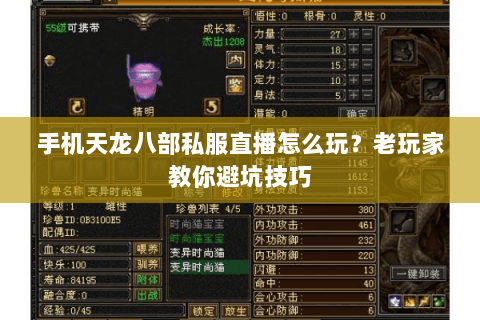 手机天龙八部私服直播怎么玩？老玩家教你避坑技巧
