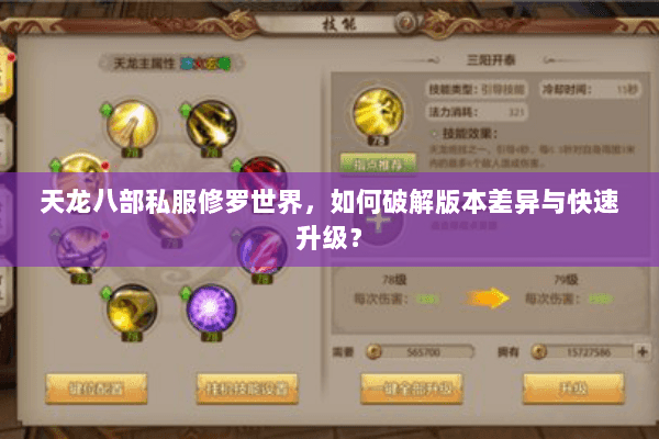 天龙八部私服修罗世界，如何破解版本差异与快速升级？