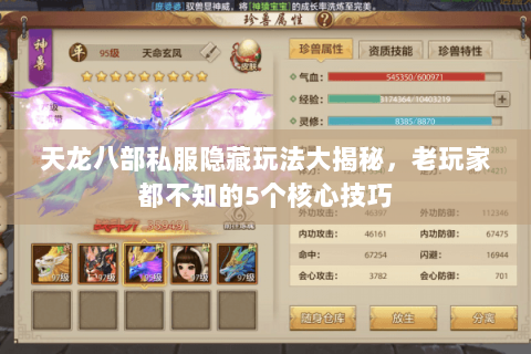 天龙八部私服隐藏玩法大揭秘，老玩家都不知的5个核心技巧