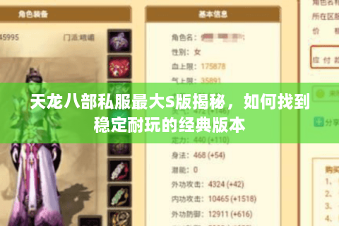 天龙八部私服最大S版揭秘，如何找到稳定耐玩的经典版本