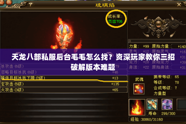 天龙八部私服后台毛毛怎么找？资深玩家教你三招破解版本难题
