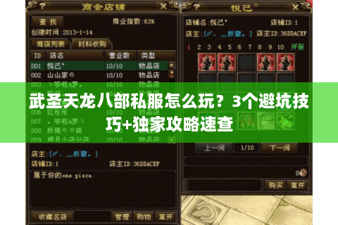 武圣天龙八部私服怎么玩？3个避坑技巧+独家攻略速查