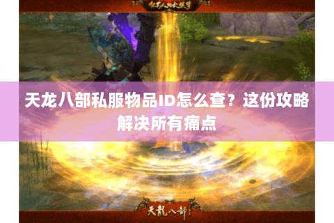天龙八部私服物品ID怎么查？这份攻略解决所有痛点