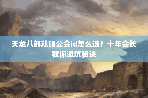 天龙八部私服公会id怎么选？十年会长教你避坑秘诀