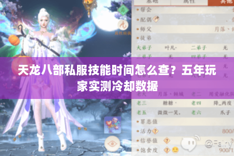 天龙八部私服技能时间怎么查？五年玩家实测冷却数据