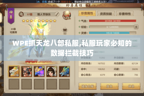 WPE抓天龙八部私服,私服玩家必知的数据拦截技巧