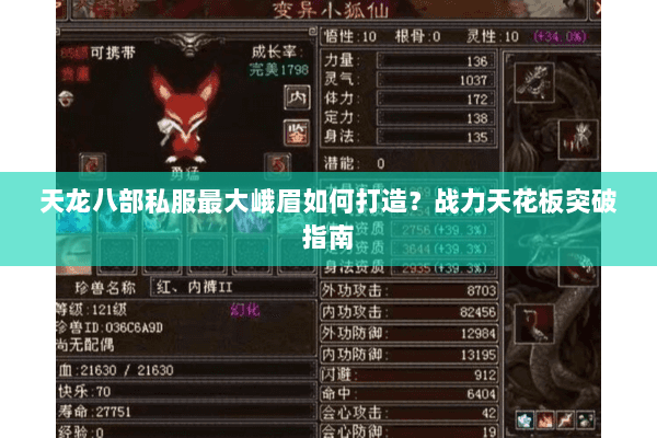 天龙八部私服最大峨眉如何打造？战力天花板突破指南