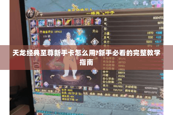 天龙经典至尊新手卡怎么用?新手必看的完整教学指南
