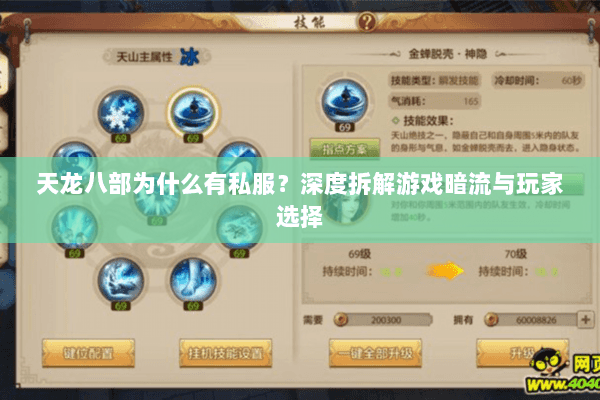 天龙八部为什么有私服？深度拆解游戏暗流与玩家选择
