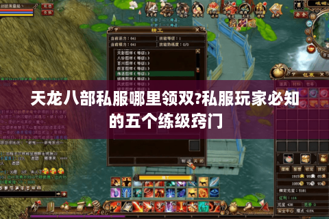 天龙八部私服哪里领双?私服玩家必知的五个练级窍门