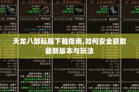 天龙八部私服下载指南,如何安全获取最新版本与玩法
