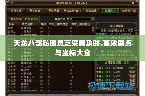 天龙八部私服灵芝采集攻略,高效刷点与坐标大全
