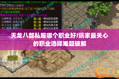 天龙八部私服哪个职业好?玩家最关心的职业选择难题破解